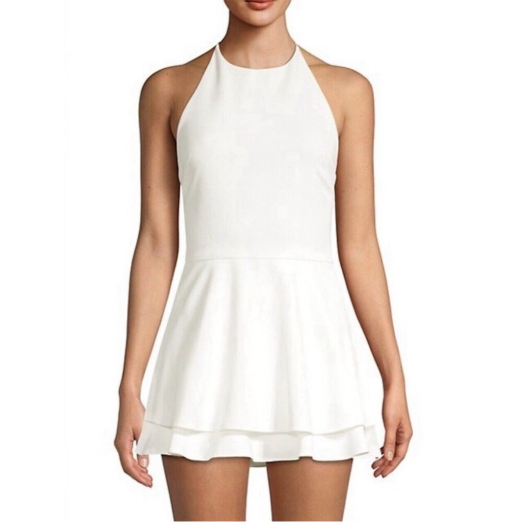 Alice + Olivia Sicily Halter Neck Romper White Size 2